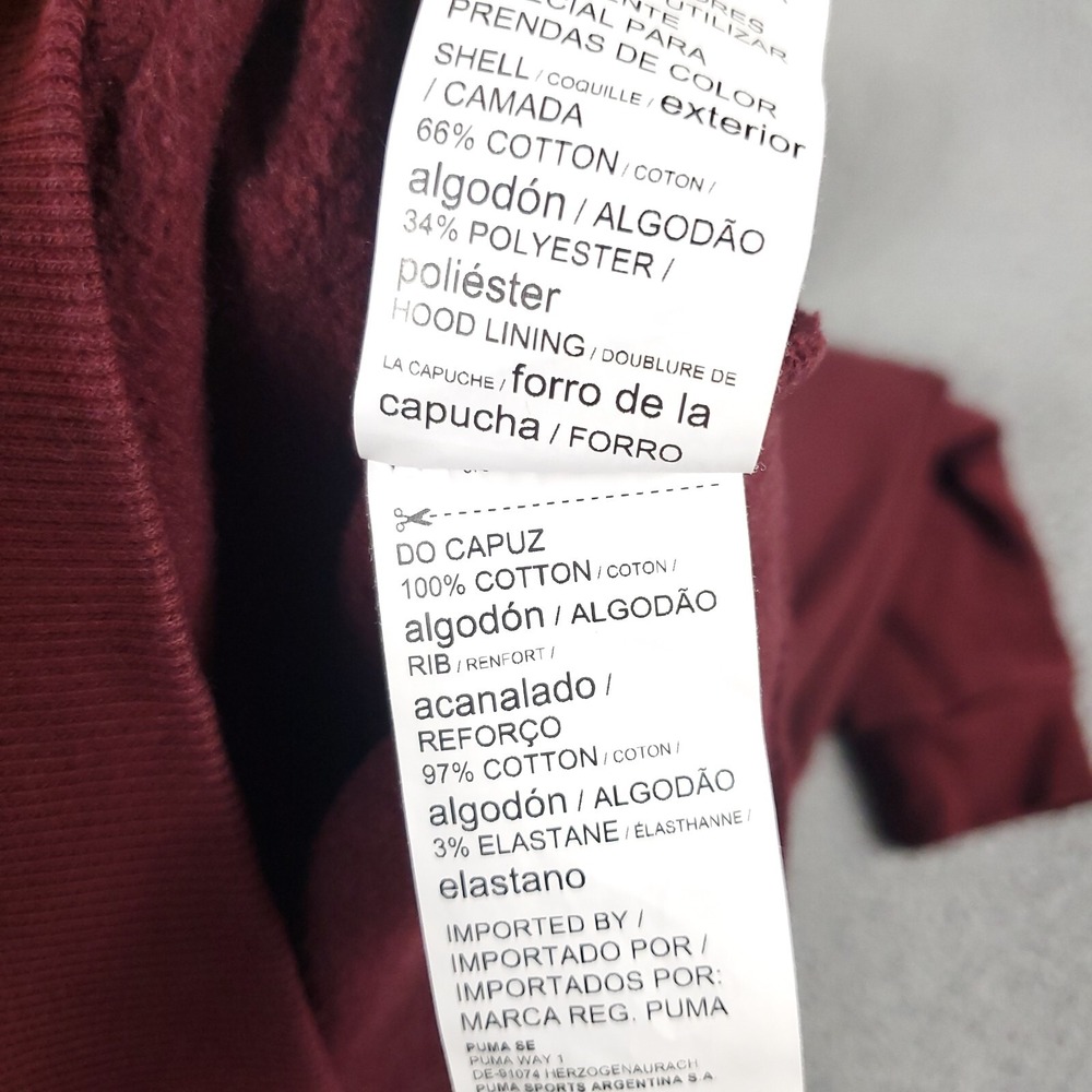 Puma Mens Large Red Pullover Hoodie Sweatshirt Logo Casual Athletic 043148 - Picture 8 of 9